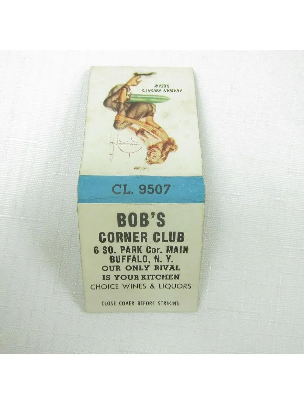 2 Vintage Matchbooks FULL Pinup Girlie A Good Connection & Arabian Knights Dream